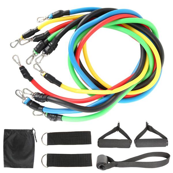 

resistance bands 11pcs/ set pull rope latex fitness exercises elastic body workout strength gym equipment