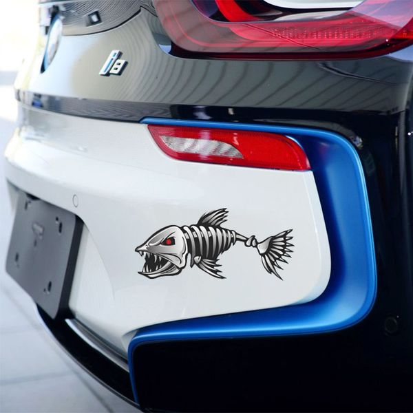 

fishbone color car stickers side door fishing reflective engine cover