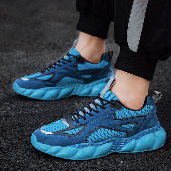 

m- men's autumn tide new versatile fashion breathable mesh face solid color casual outdoor street personality harajuku shoes, Black