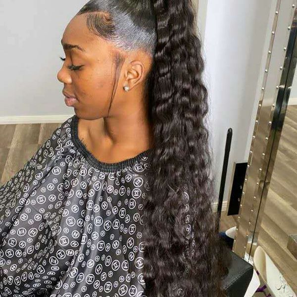 Kinky krullende paardenstaarten Clip In Hair Extensions voor Afro-Amerikanen Kinky Coily Natuurlijke Clip in paardenstaart haarstukken Krullend trekkoord 160g