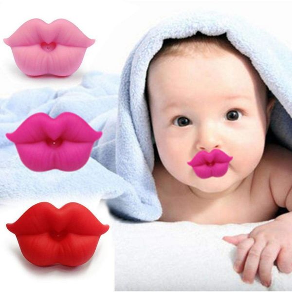 

baby smoothie pacifier, funny baby orthodontic pacifiers designed with adorable kiss lips, boy/girl, 0-6 months