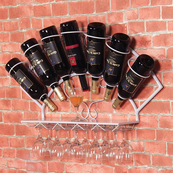 

iron wine rack hanging wall decoration wine grape rack shelf display goblet bag mail
