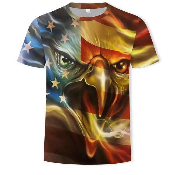 

mens designer summer fashion american flag eagle 3d printed t-shirt t, White;black