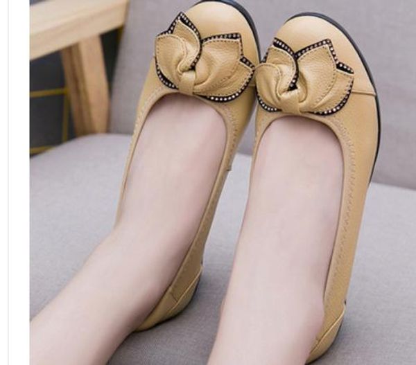 

women's shoes in spring and autumn flat bottom round head bowknot mother @688, Black