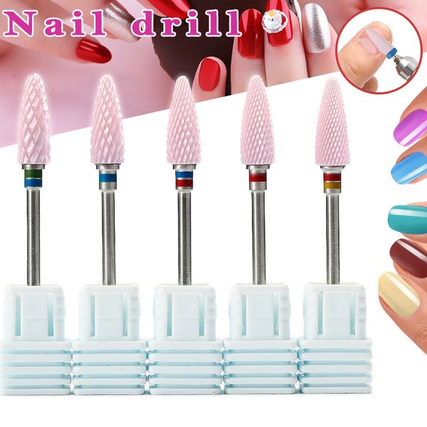 

ceramic nail art grinding drill bit electric manicure mill tip for home professional fm88, Silver
