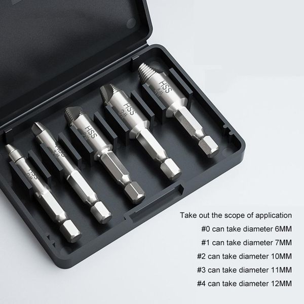 

damaged screw extractor drill bits guide set broken speed out easy out bolt stud stripped screw remover tool