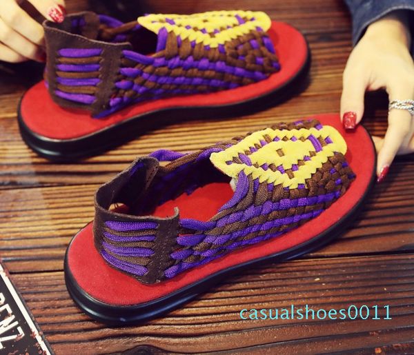 

summer casual shoes new men sandals gladiator women sandals open toe platform outdoor beach sandal rome footwear designer brand shoes c11, Black