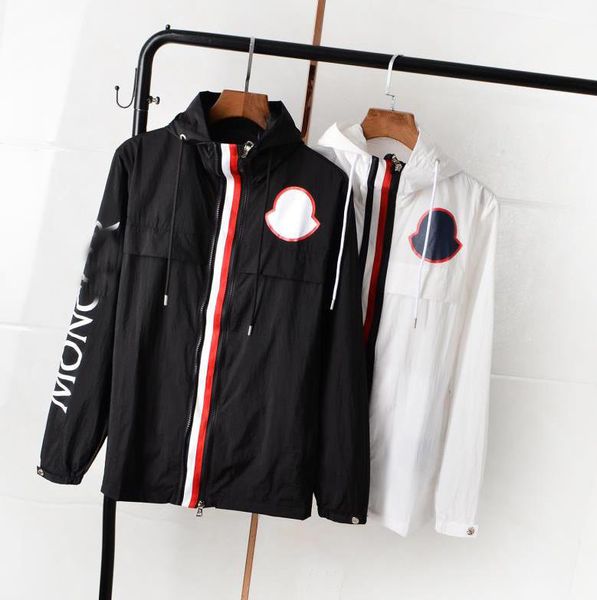 

2019 fa hion new men de igner jacket hooded ummer un protection clothing letter print luxury zipper jacket europe ize xl