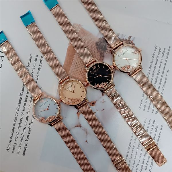 

wristwatch quartz watch butterfly face double-sided glass bees move watches women watch quartz, Slivery;brown