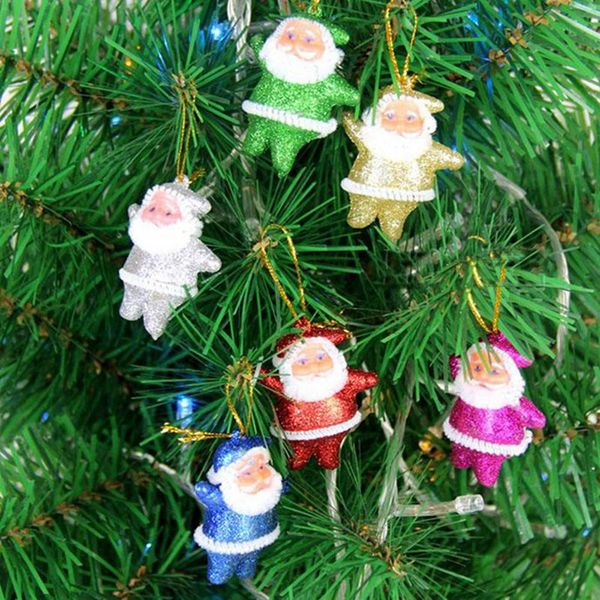 

merry christmas present 6pcs mixed santa claus dolls xmas pentants mini christmas tree decorations for home new year party gifts
