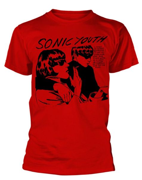 

sonic youth 'goo cover' (red) t-shirt - new & official, White;black