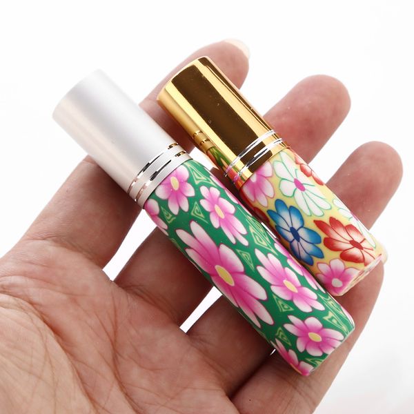 

packing bottles 20pcs/lot 5ml 10ml colorful glass perfume bottle with atomizer empty parfum case spray for travel
