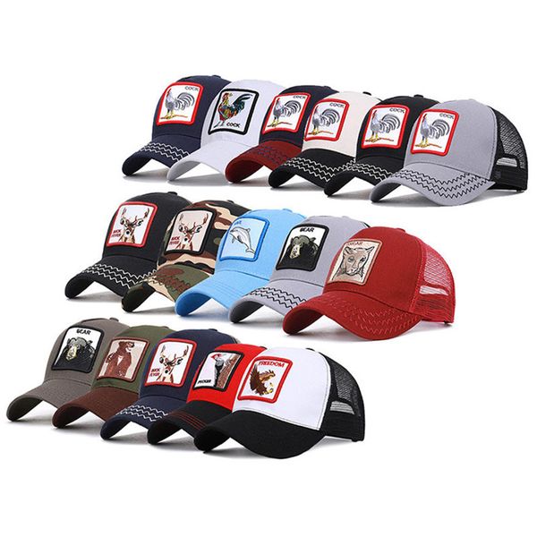 

Вышивка Петух Бейсболки Мужчины Регулируемые Куриные Шляпы Летние Дышащие Сетки