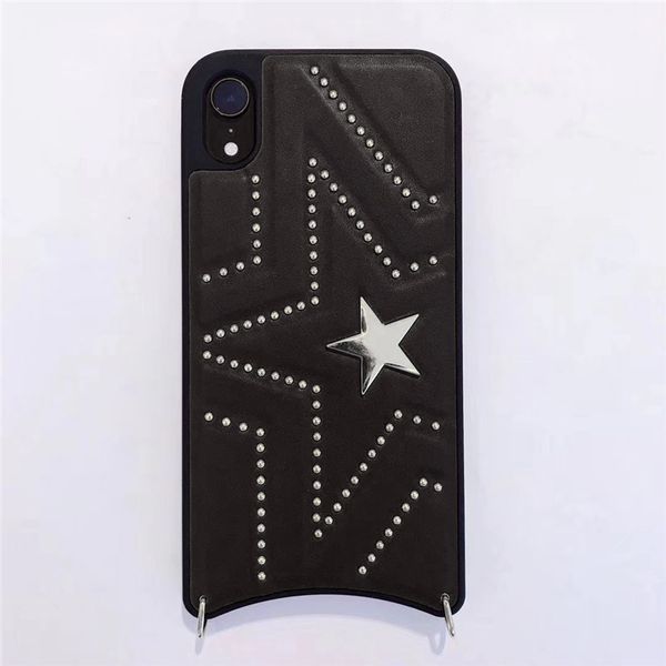 

one piece pu phone case for iphone xs max x 6s 6plus 7 8p fashion star designer phone case back cover with lanyard