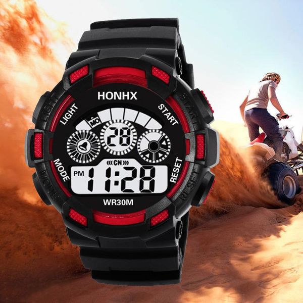 

waterproof children boys digital led sports watch kids alarm date watch gift relogio masculino b50, Slivery;brown
