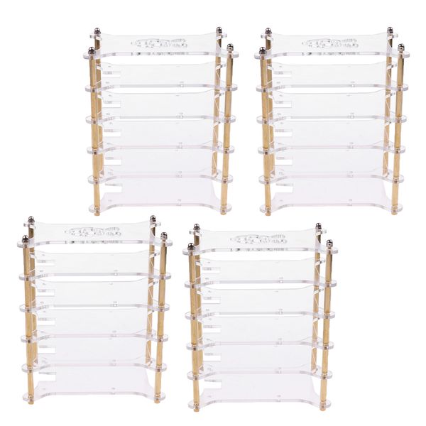 

4 lot 5 layers clear plate acrylic stackable case for raspberry pi