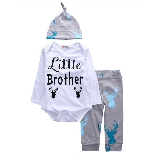 

Pudcoco Newborn Infant Baby Boy Xmas Romper+Deer Long Pants Hat 3Pcs Outfits Set Clothes Long Sleeve O-Neck New Hot Casual