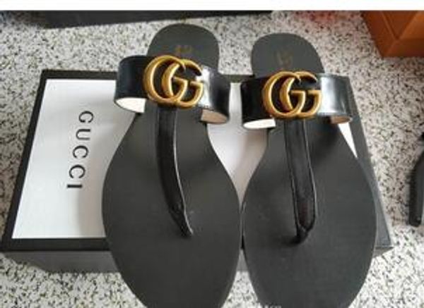 

men's luxury slippers 2019 new luxury d brand women's slippers slides fashion summer outdoor beach sandals size 35-46, Black