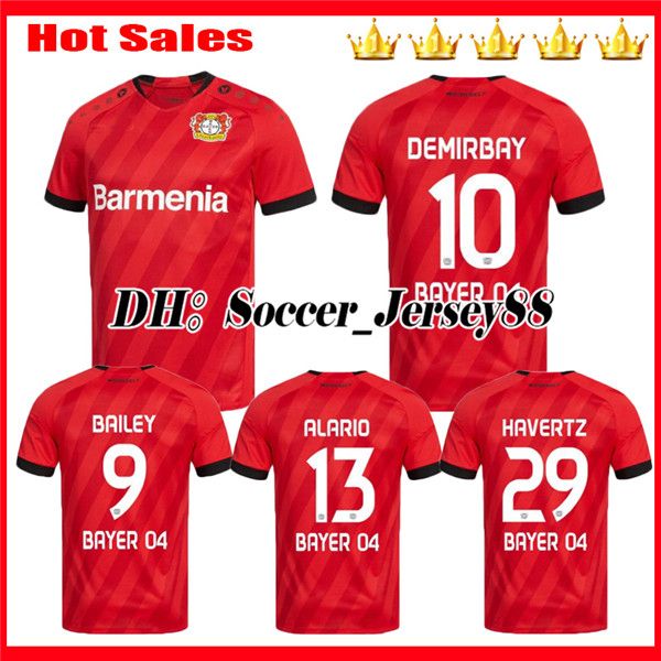 

2019 2020 leverkusen soccer jerseys home red away .bender bayer 04 19 20 leverkusen havertz jersey demirbay alario volland football shirt, Black;yellow