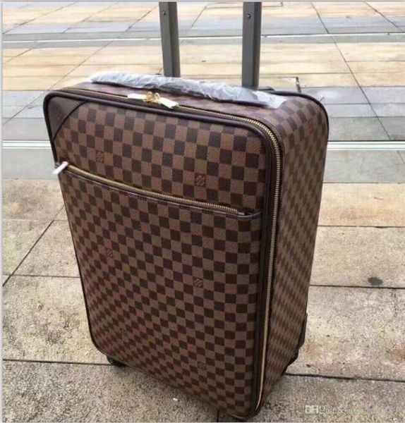 

88888802 2020 classic 20 inch women durable rolling luggage spinner brand men business travel suitcase 88888803, Black