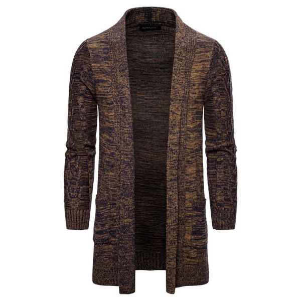 

cyxzftrofl autumn winter men's sweatercoat faux fur wool sweater jackets men long section knitted thick coat casual knitwear, White;black