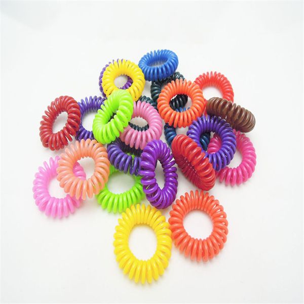 

3pcs women candy-colored hair rope rubber telephone wire headbands gum elastic hair bands for girls d0293