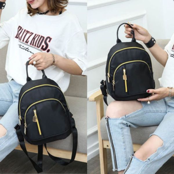

women girls black nylon mini backpack travel school backpack shoulder bags