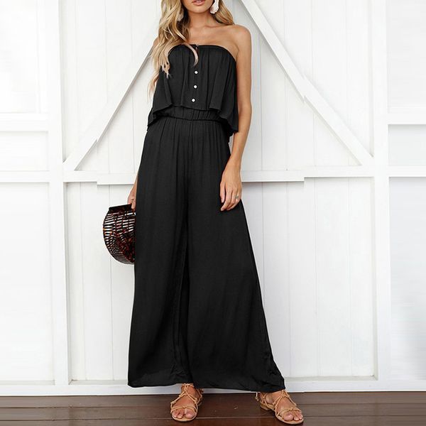 

rompers womens jumpsuit lace long pants womens summer lady solid sleeveless long trouser playsuits jumpsuit rompers d300503, Black;white