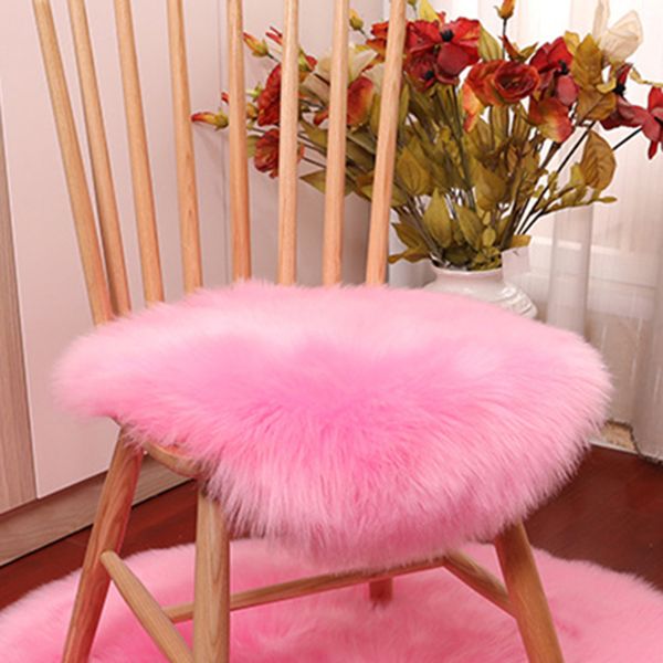 

40/90cm faux cushion plush chair seat set pad carpet mat soft round decor