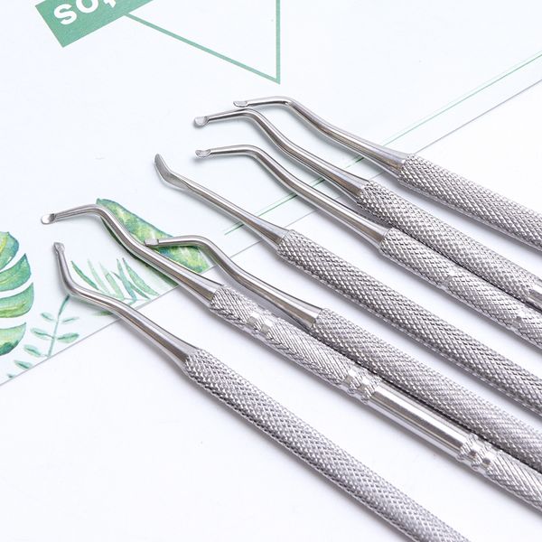 

nail art equipment cuticle remover pusher groove silver stainless steel dual-ended pedicure dead skin manicure care tools