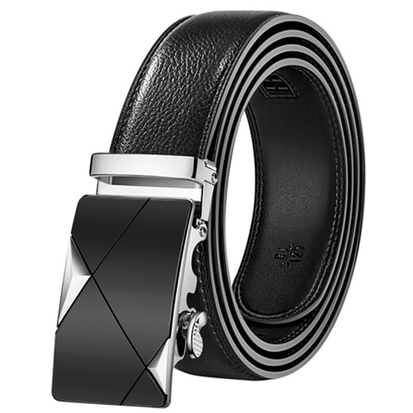 

belt male brand automatic buckle cowhide leather men belt 150cm belts for men ceinture homme, Black;brown