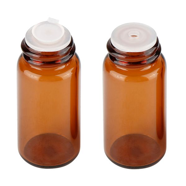 

10pcs 1/3ml amber glass bottle essential oil bottle travel refillable orifice reducer brown glass cosmetic container
