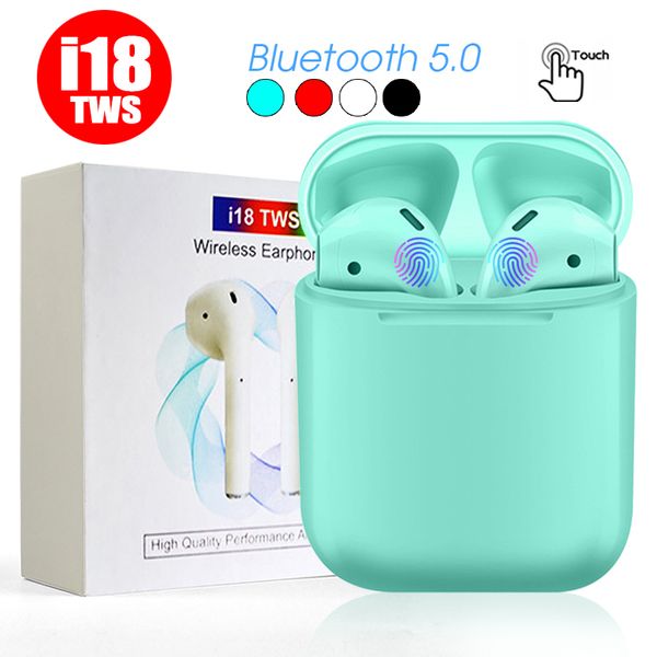 

I18 tw twin wirele bluetooth headphone earbud earphone mini bluetooth earbud with mic for iphone x io android with retail
