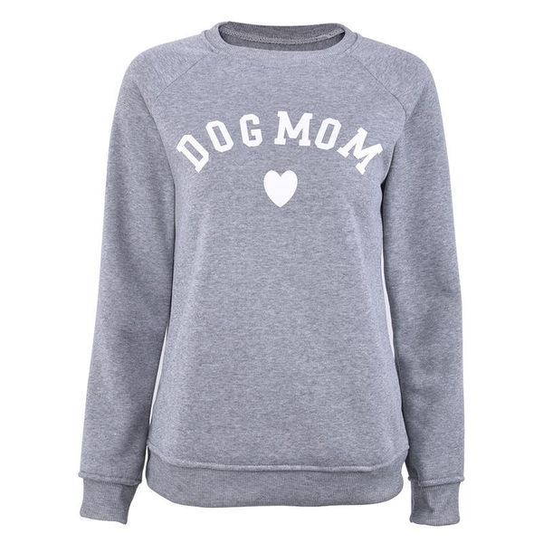 

dog mom women's plus velvet fashionable long sleeve casual sweatshirt printing heart-shaped print kawaii sweatshirt clothing, Black