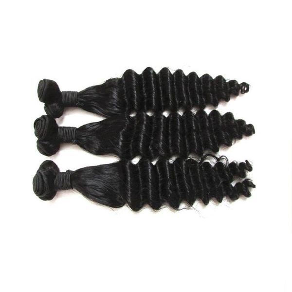 BESTYLYSISTER PEACE PRODUTOS DE CABELOS VIRGEM REMY REMY FUMI CABELO DE PROFUNDA 3 PCS 300G LOT para uma cabeça natural Balck Cor