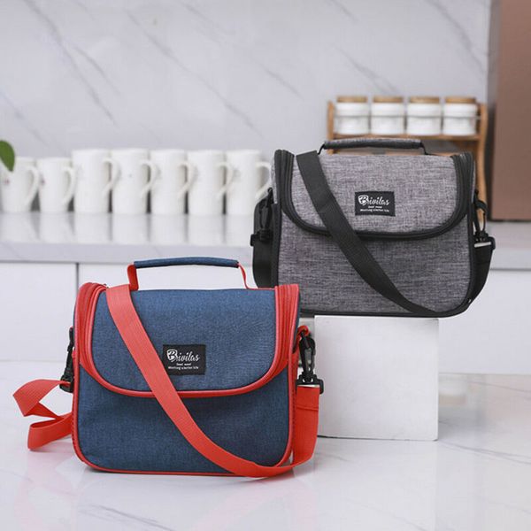 

lunch bag tote cold insulated thermal cooler work school travel picnic, Blue;pink