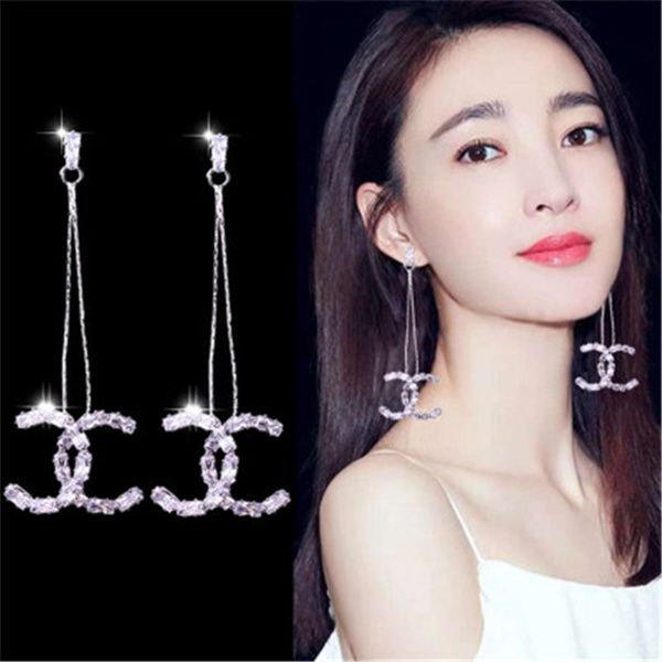 

new european and american style long section fragrance earrings temperament silver needle earrings sell well wholesale, Golden;silver