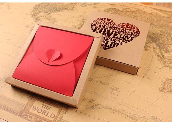 

10pcs kraft blank cd paper case kraft envelope sleeves cd box brown gift box postcard invitation envelope 15.5x15.5cm