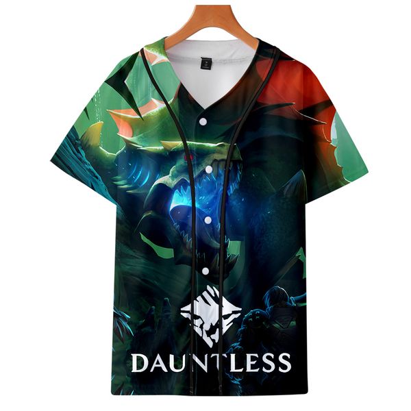 

2019 new 3d print game dauntless colorful short sleeve baseball uniform men/women casual jacket clothes, Black;brown