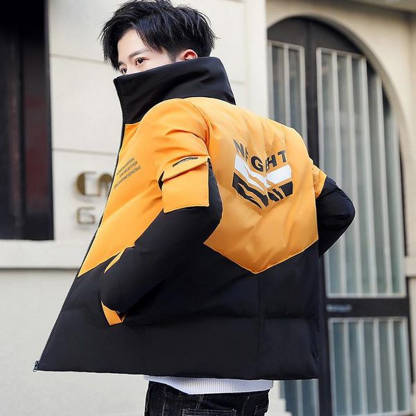 

2019 new autumn winter coats men parka cotton warm thick jackets padded coat male outerwear jacket mens brand clothing size 3xl, Black