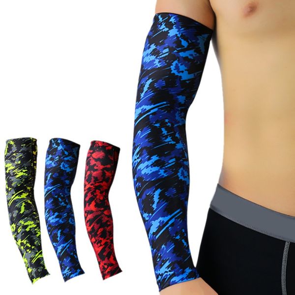 

breathable sketch sports arm guard sun protection sleeves comfortable non-slip soft quick-drying cycling basketball sleeve, Black;gray