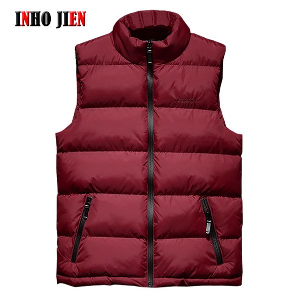 

mens jacket sleeveless vest winter fashion casual slim coats brand clothing cotton-padded men's vests men waistcoat big size 8xl, Black;white