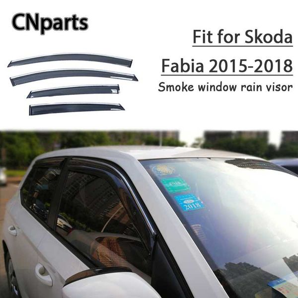 

cnparts 4шт abs для skoda fabia 2015 2016 2017 2018 автомобилей дыма window sun visor keep fresh air конвекционные аксессуары