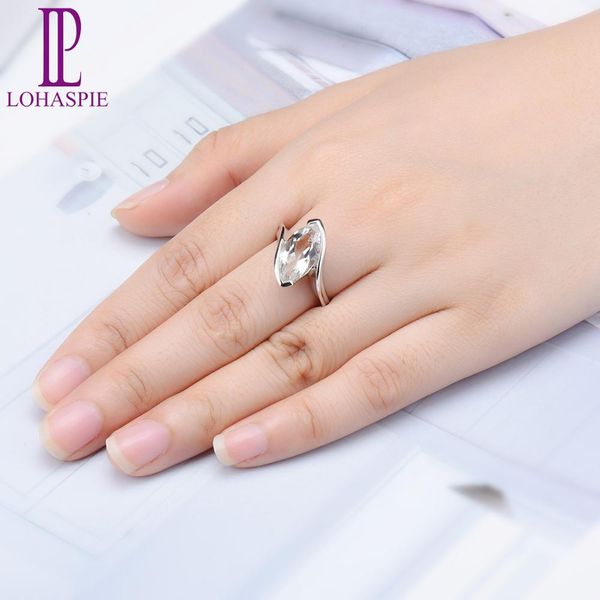 

lp luxury marquise cut 16*8 мм белый топаз твердые стерлингового серебра 925 кольцо для женщин ювелирные изделия новый 2019, Golden;silver