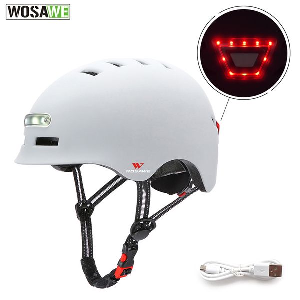 

wosawe motorbike helmet mountain road scooter warning light flash headlight safety helmet for kids night riding protect