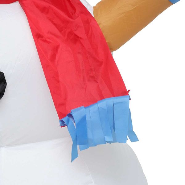 

1.2m christmas snowman colorful rotate led light inflatable model snowman doll broom cover christmas decoration with fan