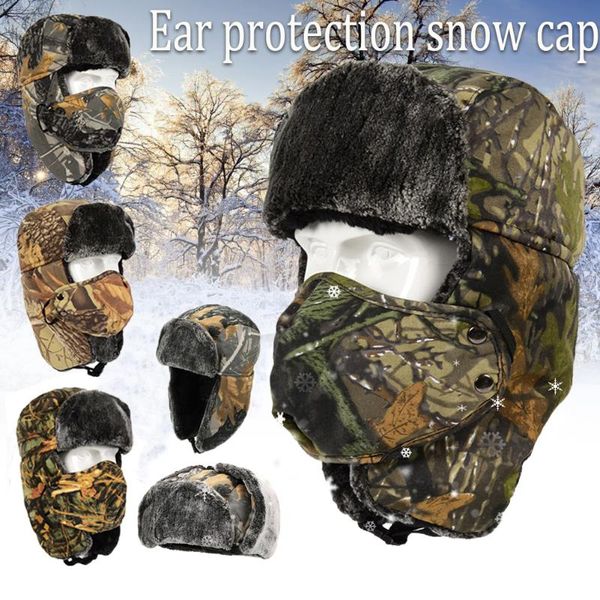 

bomber hat russian army trooper women men winter hat ushanka green warm cap ear flaps bomber lei feng cap, Black