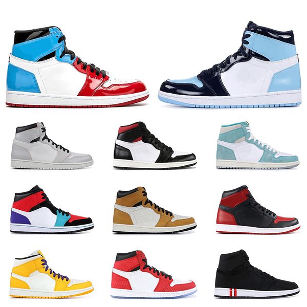 

2019 air retro jordan men basketball 1s shoes unc pine green satin black toe fearless 1 mens trainer athletic sports sneakers