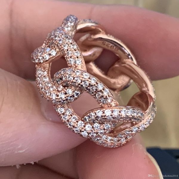 

виктория вик старинные ювелирные изделия мода 925 silverrose золото заполнить паве белого сапфира cz алмазов женщины обручальное кольцо пода, Silver