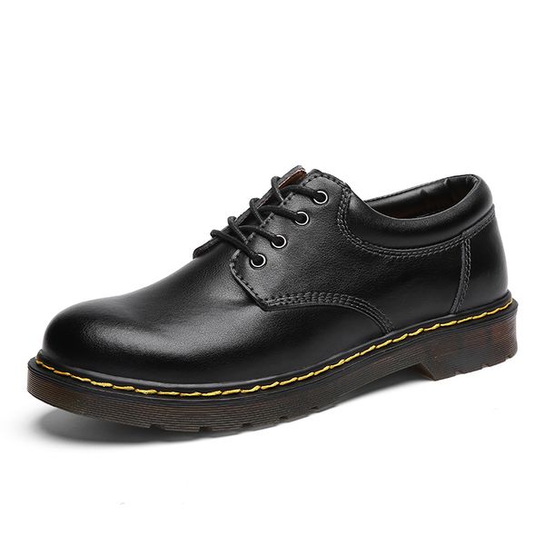 

fashion flats oxfords loafers moccasins genuine leather men shoes spring work safety casual shoes big size 38-47, Black